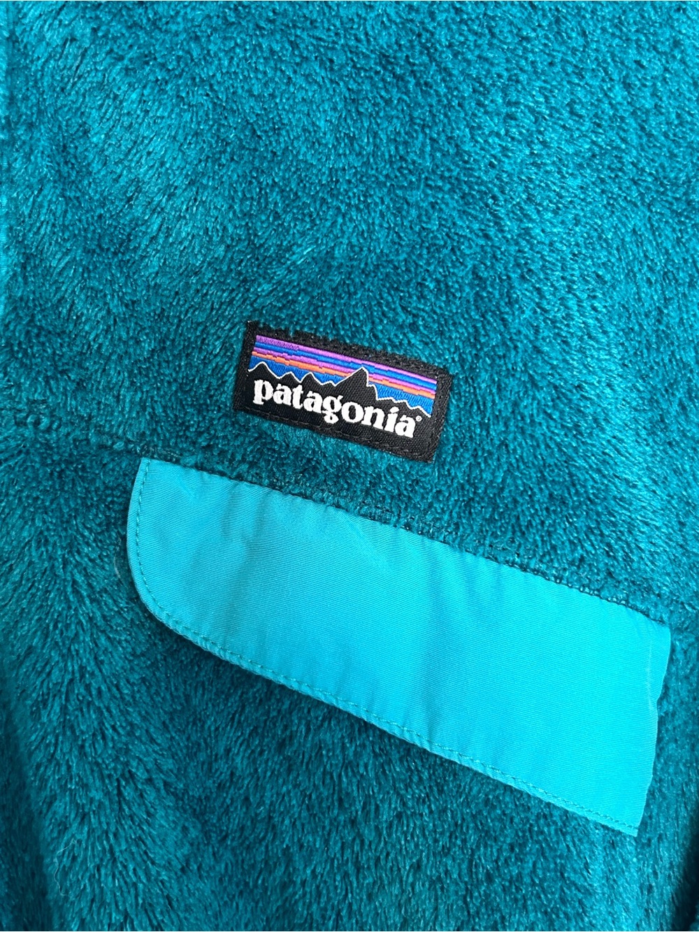 Patagonia | Teal Fleece Jacket with Aqua Chest Accent | Size Medium - Picture 2 of 6